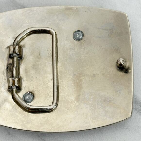 Rhinestone Studded N Letter Initial Monogram Silver Tone Belt Buckle - Picture 14 of 14